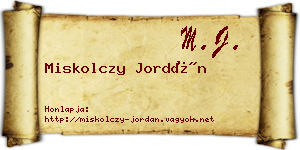 Miskolczy Jordán névjegykártya